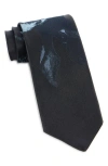 Dries Van Noten Floral Jacquard Silk Tie In Blue