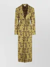 Dries Van Noten Floral Lapel Collar Long Length Jacket