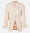 Dries Van Noten Notched Lapel Floral Jacket With Pockets In Pink