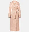 Dries Van Noten Floral Linen-blend Jacquard Coat In Pink