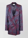 Dries Van Noten Floral Long Sleeve Jacket Front Pockets In Purple
