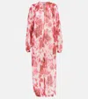 Dries Van Noten Floral Maxi Dress In Fuchsia