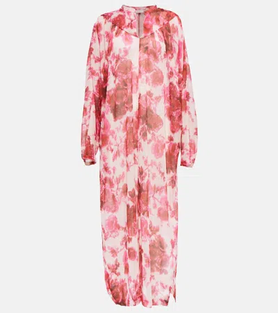 Dries Van Noten Floral Maxi Dress In Fuchsia