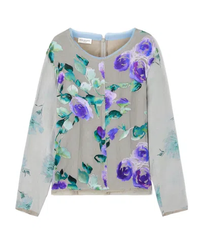 Dries Van Noten Floral Pattern Blouse In Gray