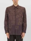 Dries Van Noten Floral Pattern Long Sleeve Cuffed Shirt In Purple