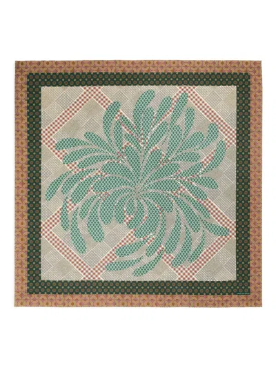 Dries Van Noten Floral-pattern Silk Scarf In Green
