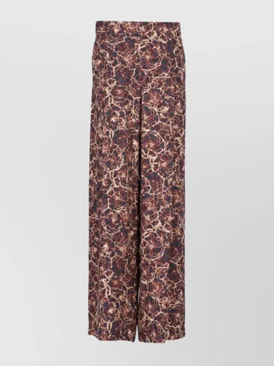 DRIES VAN NOTEN FLORAL PATTERN WIDE-LEG VISCOSE TROUSERS