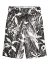 Dries Van Noten Floral-print Bermuda Shorts In Black