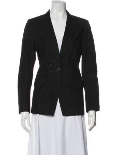 Pre-owned Dries Van Noten Floral Print Blazer In Black