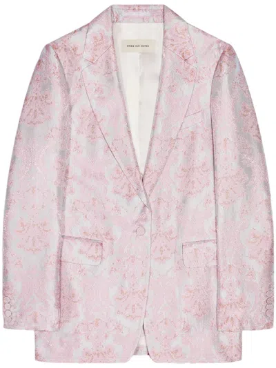 Dries Van Noten Sakko Mit Blumen-print In Blau