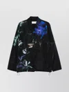 Dries Van Noten Floral Print Blazer Long Sleeves In Black
