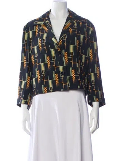 Pre-owned Dries Van Noten Floral Print Blazer In Multi