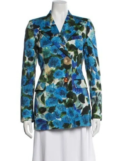Pre-owned Dries Van Noten Floral Print Blazer In Multi