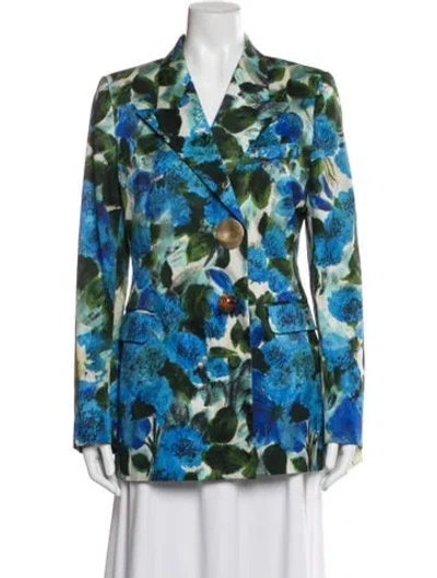 Pre-owned Dries Van Noten Floral Print Blazer In Multi