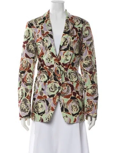 Pre-owned Dries Van Noten Floral Print Blazer In Multicolor
