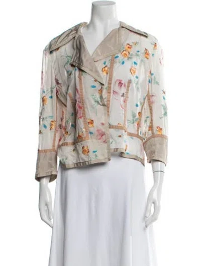 Pre-owned Dries Van Noten Floral Print Blazer In Neutral