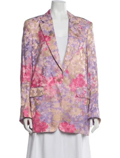 Pre-owned Dries Van Noten Floral Print Blazer In Neutral