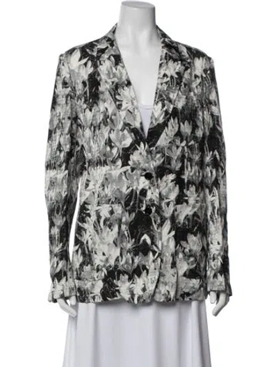 Pre-owned Dries Van Noten Floral Print Blazer In Neutrals