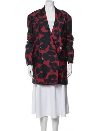 Pre-owned Dries Van Noten Floral Print Blazer W/ Tags In Blue