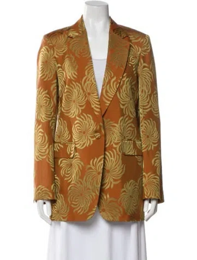 Pre-owned Dries Van Noten Floral Print Blazer W/ Tags In Brown