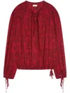 Dries Van Noten Floral-print Blouse In Red