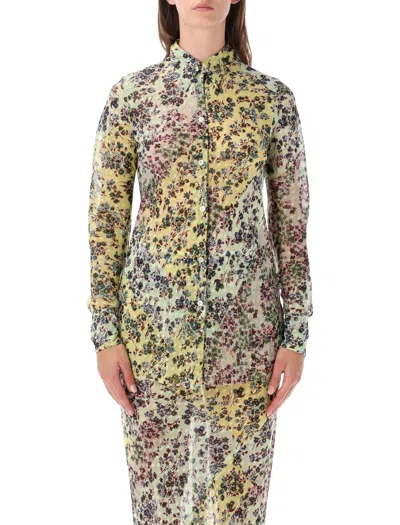 Dries Van Noten Floral Print Button-up Shirt In Multi