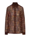 Dries Van Noten Floral Shirt With Studs Applied In Brown