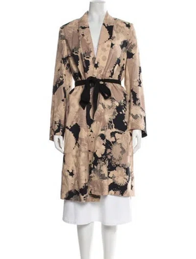 Pre-owned Dries Van Noten Floral Print Coat In Neutral