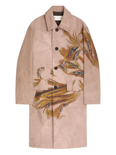 Dries Van Noten Floral-print Coat In Pink