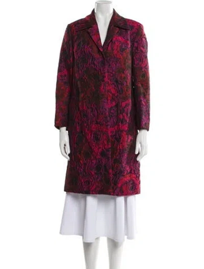 Pre-owned Dries Van Noten Floral Print Coat In Pink