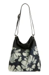 Dries Van Noten Floral Print Cotton Tote In Green