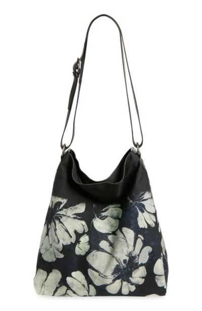 Dries Van Noten Floral Print Cotton Tote In Green