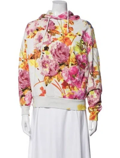 Pre-owned Dries Van Noten Floral Print Crew Neck Sweater In Pink