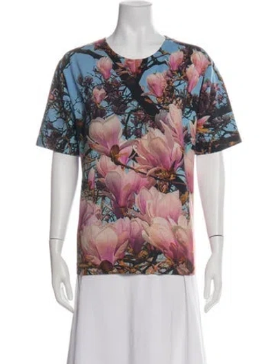 Pre-owned Dries Van Noten Floral Print Crew Neck T-shirt In Green