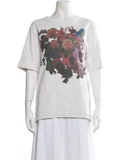 Pre-owned Dries Van Noten Floral Print Crew Neck T-shirt In Multi