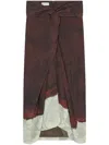 Dries Van Noten Woman Midi Skirt Chocolate Brown Size 12 Silk In Brown