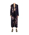Dries Van Noten Floral Print Embellished Coat In Navy