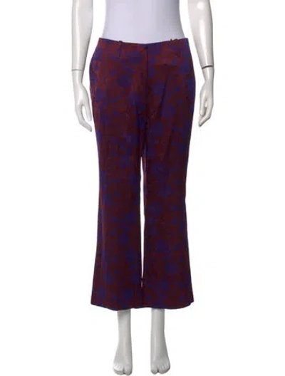 Pre-owned Dries Van Noten Floral Print Flared Pants In Multicolor