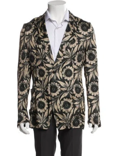Pre-owned Dries Van Noten Floral Print Jacket In Black