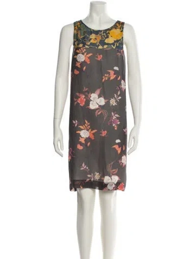 Pre-owned Dries Van Noten Floral Print Knee-length Dress In Multi