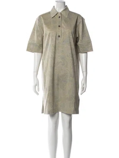 Pre-owned Dries Van Noten Floral Print Knee-length Dress In Neutrals