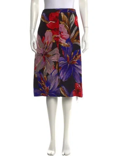 Pre-owned Dries Van Noten Floral Print Knee-length Skirt In Multi