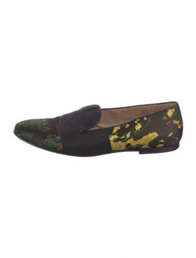 Pre-owned Dries Van Noten Floral Print Loafers In Yellow