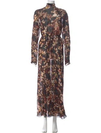 Pre-owned Dries Van Noten Floral Print Long Dress