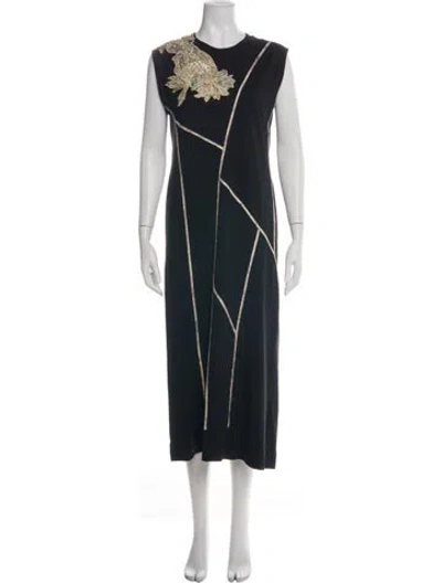 Pre-owned Dries Van Noten Floral Print Long Dress In Multi