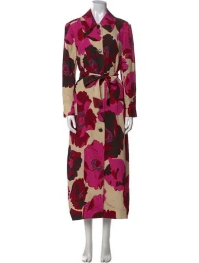 Pre-owned Dries Van Noten Floral Print Long Dress In Multicolor