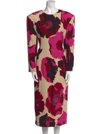 Pre-owned Dries Van Noten Floral Print Long Dress W/ Tags In Multi