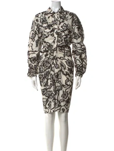 Pre-owned Dries Van Noten Floral Print Long Sleeve Blouse In Black