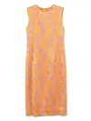 Dries Van Noten Floral-print Midi Dress In Orange