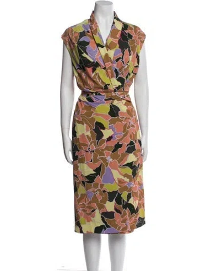Pre-owned Dries Van Noten Floral Print Midi Length Dress In Multi